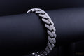 Iced Miami Cuban Bracelet - White Gold 8"