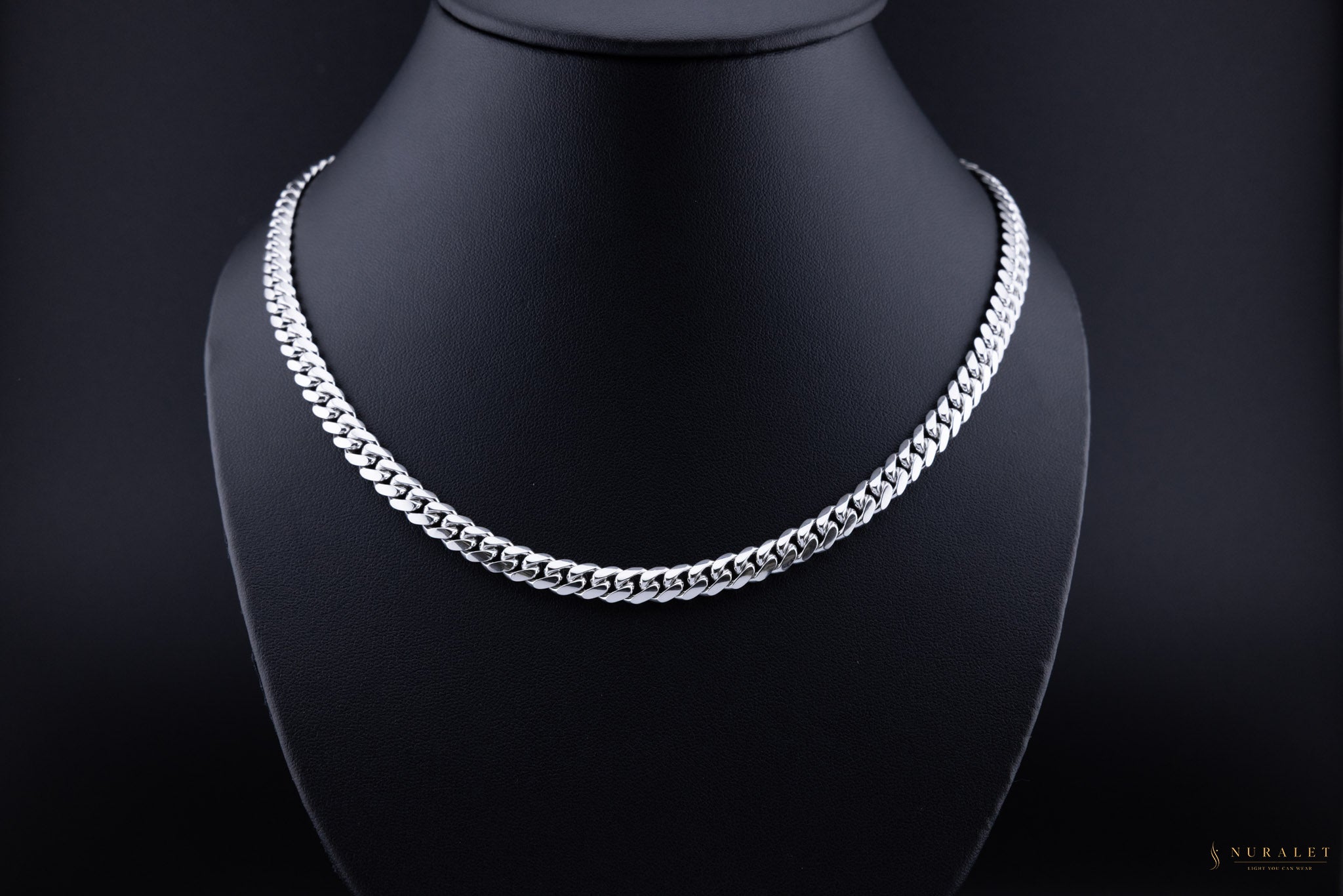 Heavy Cuban Link Chain - Platinum 7mm 26 Inch