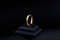 Diagonal Ribbed Band Ring - Gold