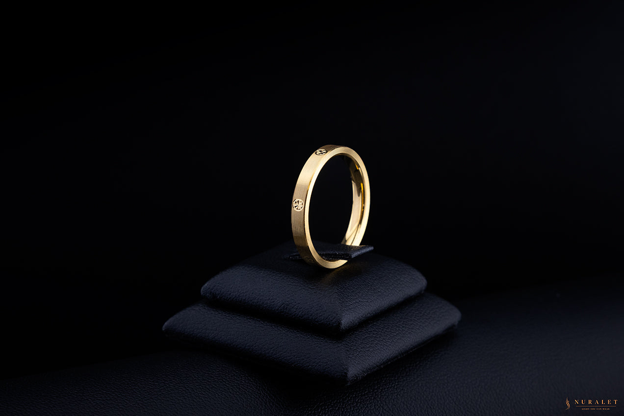 Screw Motif Band Ring - Gold