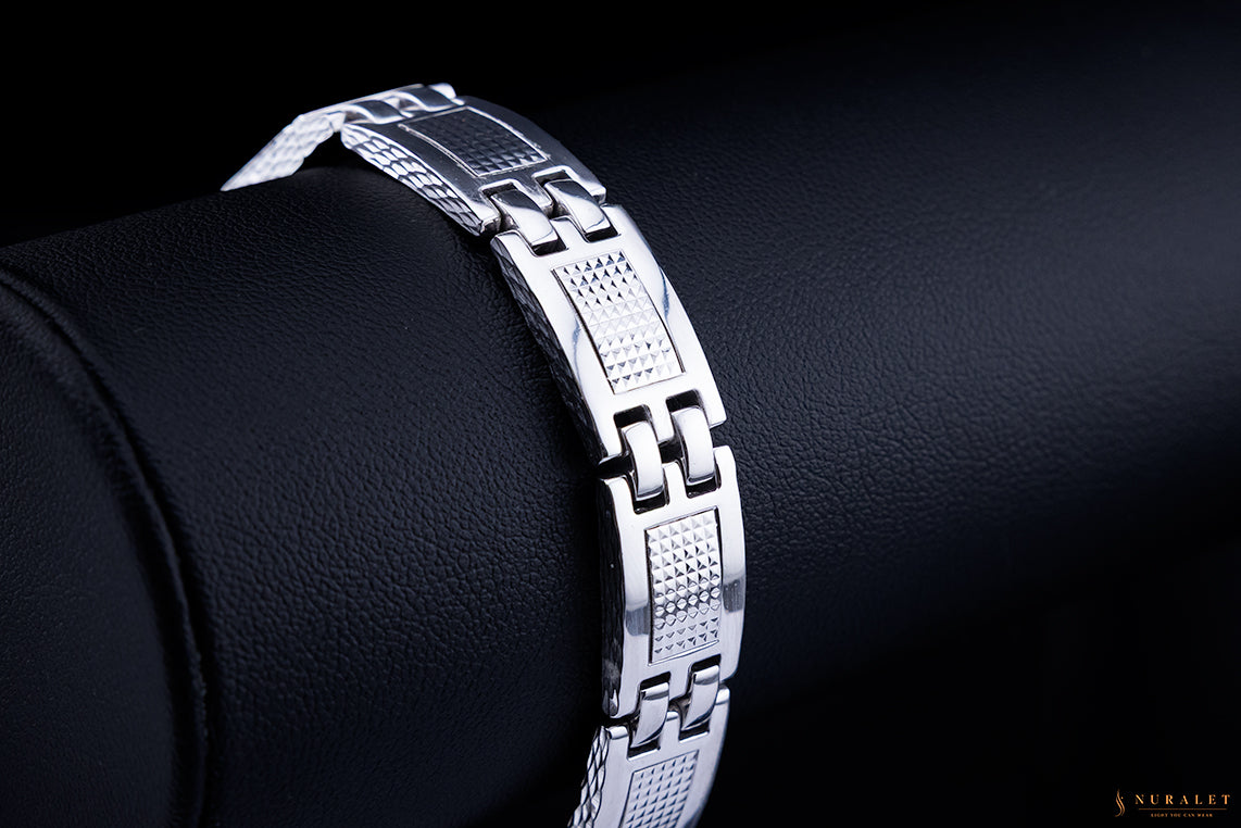 Double Bar Link Bracelet - Platinum