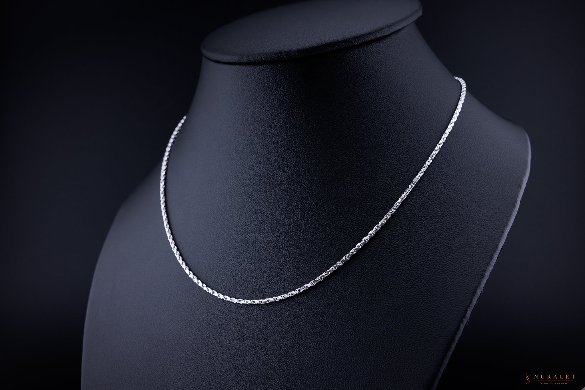Slim Rope Chain Platinum 1.5mm 18"