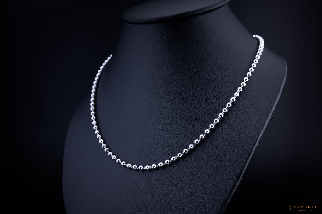 Moon Cut Ball Chain - Platinum 4mm