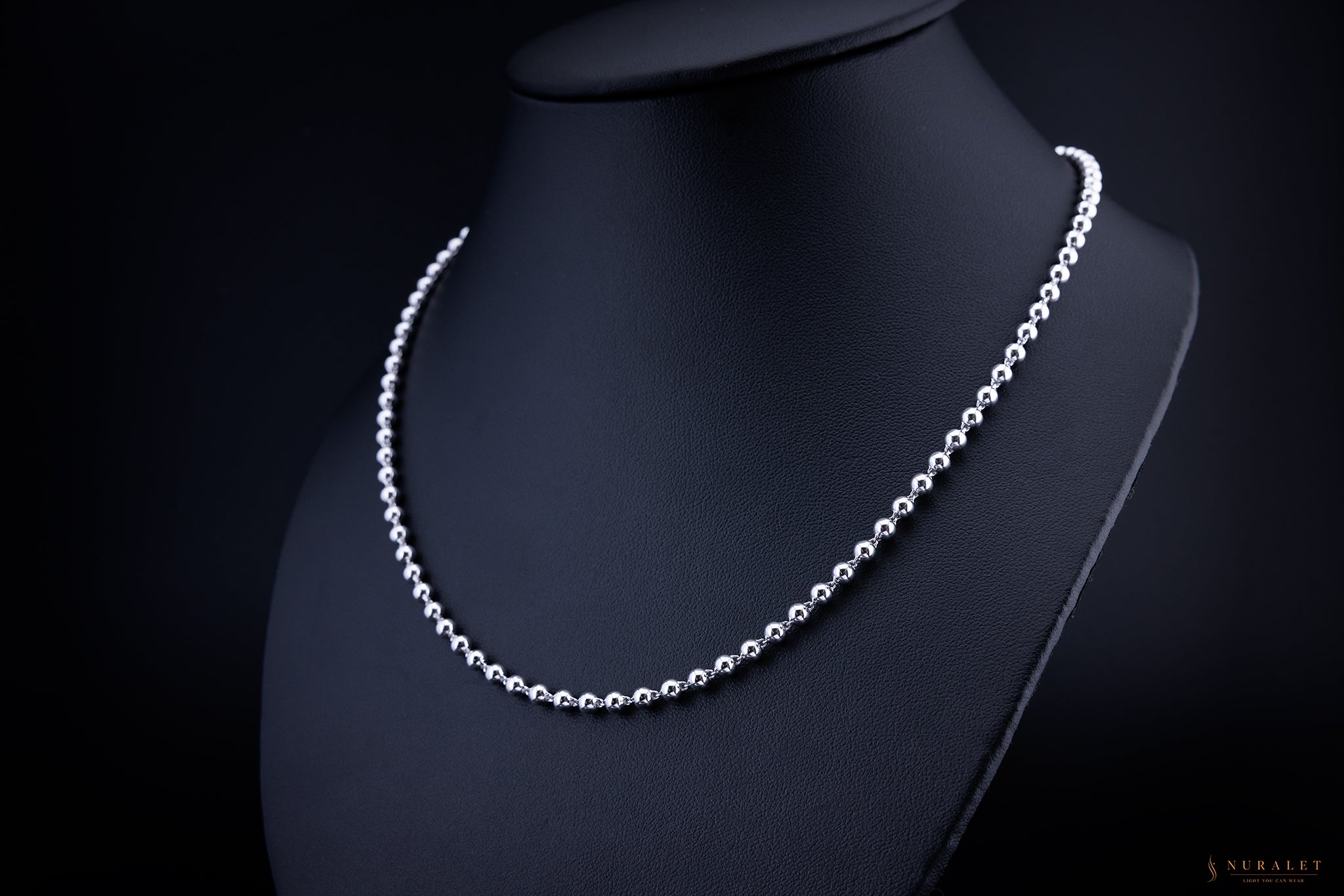 Moon Cut Ball Chain - Platinum 4mm