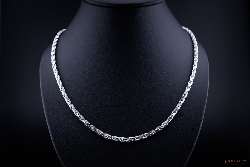 Chunky Rope Chain - Platinum 4mm 24.5"