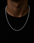 Moon Cut Ball Chain - Platinum 4mm