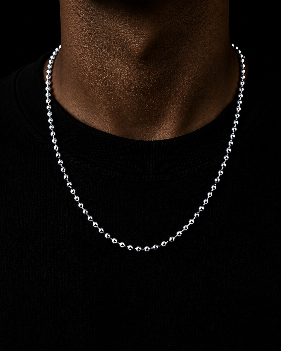 Moon Cut Ball Chain - Platinum 4mm
