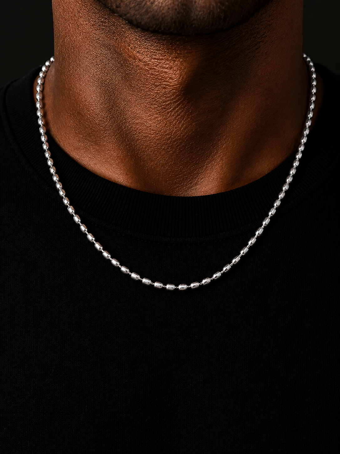 Rice Bead Chain — Sterling Silver 3mm