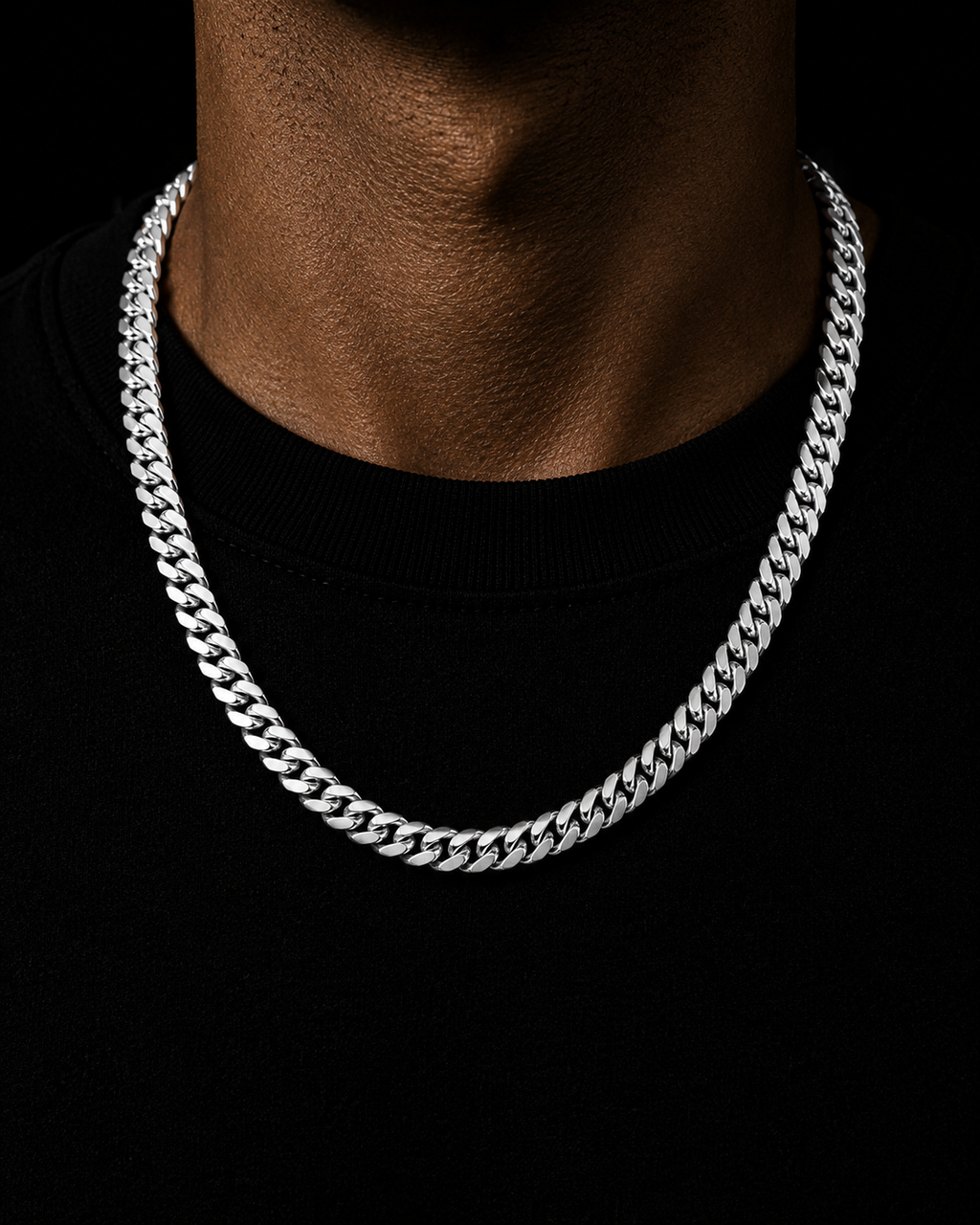 Heavy Cuban Link Chain - Platinum 7mm 26 Inch