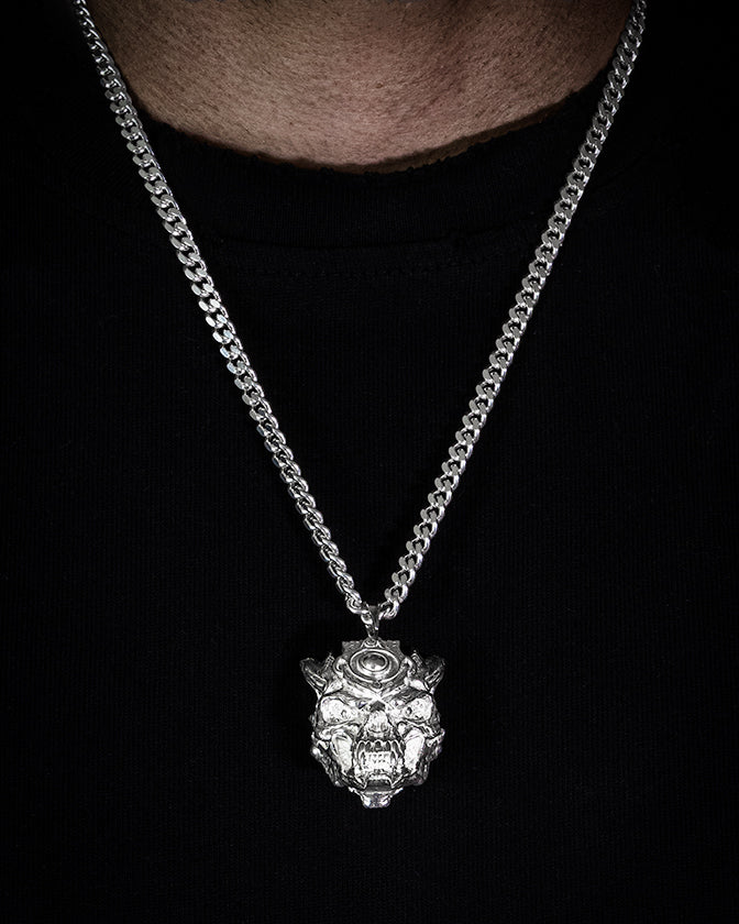 Alien Skull Pendant — Sterling Silver 110g