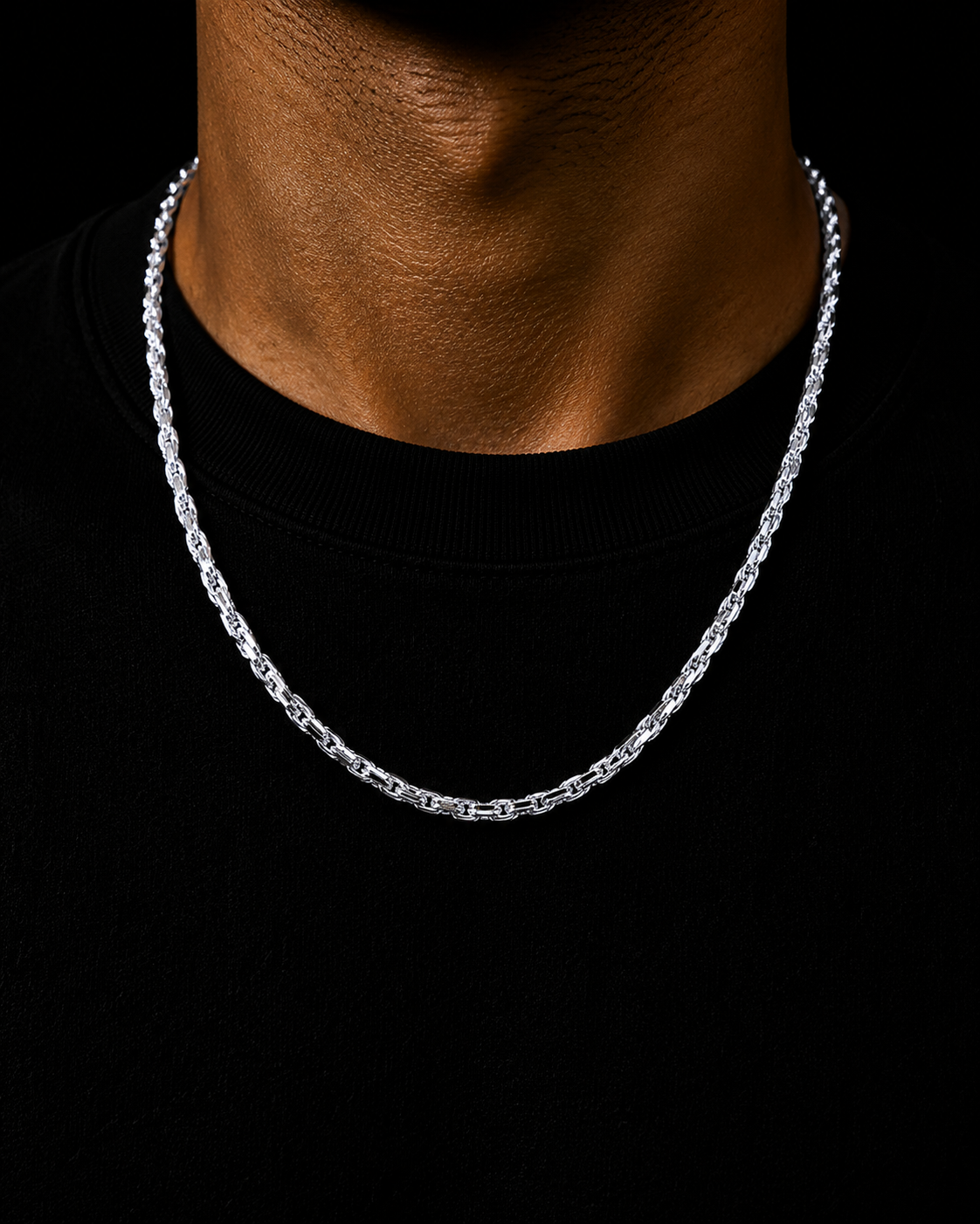 Chunky Rope Chain - Platinum 4mm 24.5"